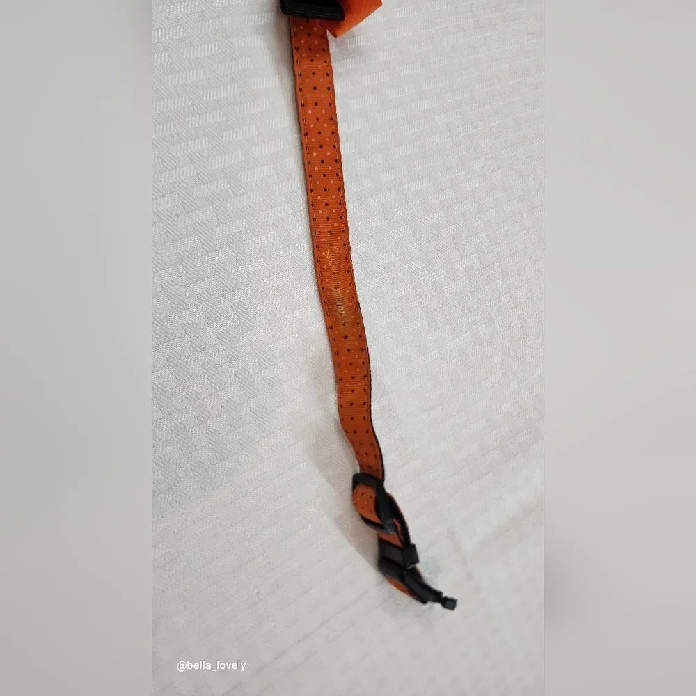 🏖 Dog Collar Spooky Halloween Orange Black Jack O'lantern Bow Dog Collar